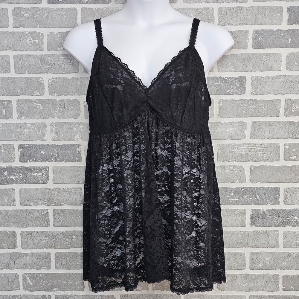 Torrid Curve Black Floral Lace Babydoll Lingerie Chemise Plus Size 3X 10332495
